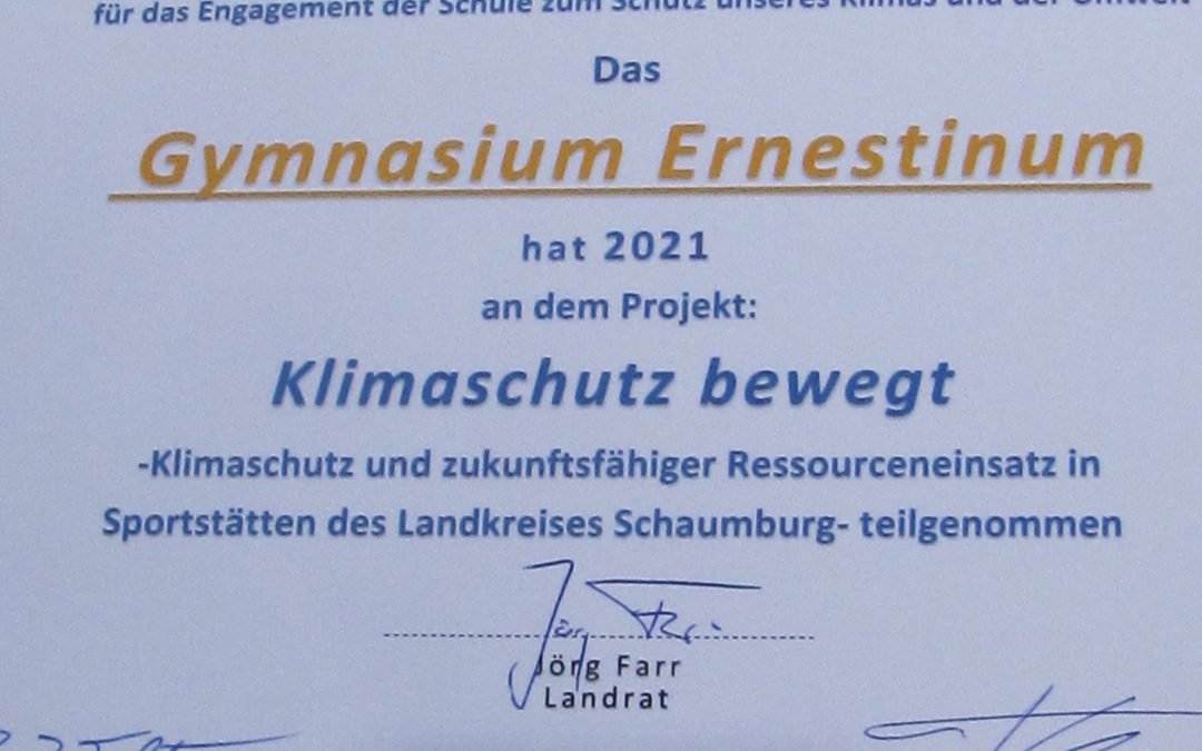Ernestinum erkennt: „Klimaschutz bewegt“